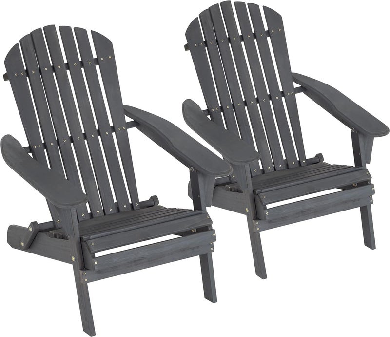 FDW Folding Adirondack Chairs Set of 2, All Weather Patio Chairs Outdoor Fire Pit Chairs for Patio Lawn Garden Backyard Deck Pool Beach - Image 1